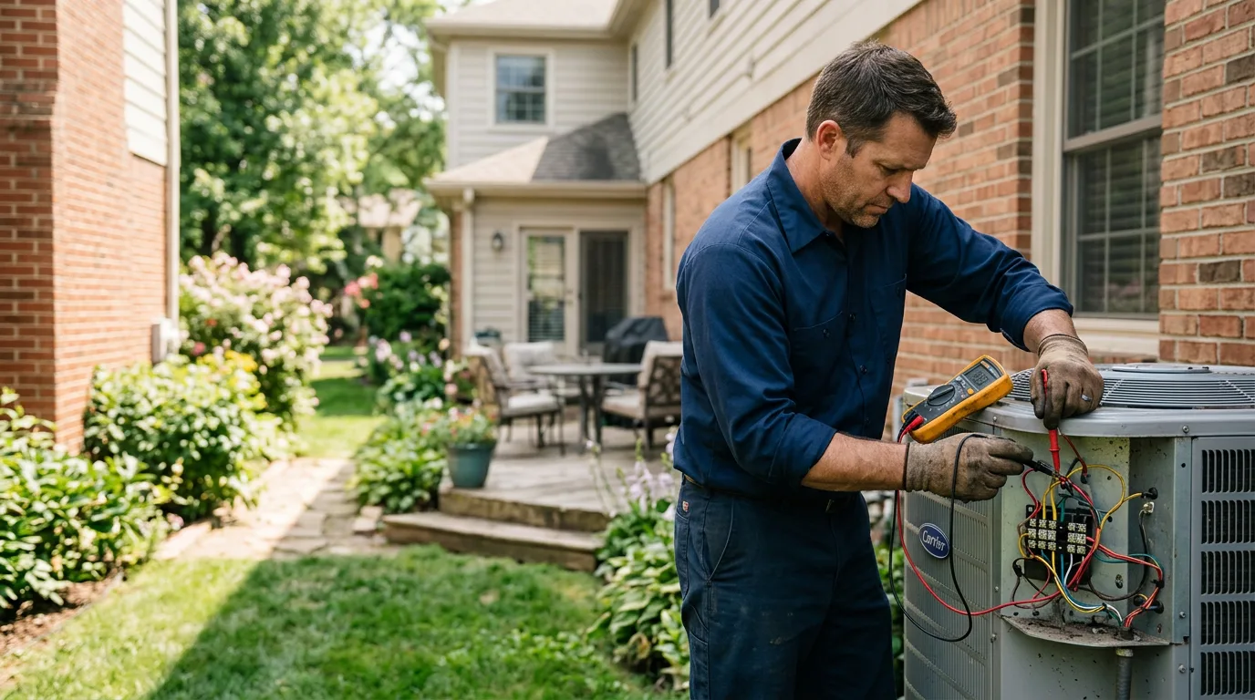 HVAC technician working near New Plymouth, OH